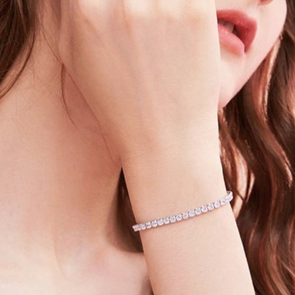 Sterling Silver Adjustable Tennis Bracelet - Picture 3 of 10
